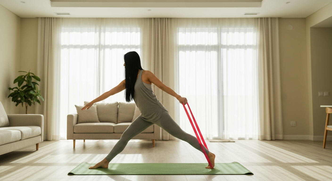 Pilates com Faixa Elástica: Treino Completo para Casa e Viagem